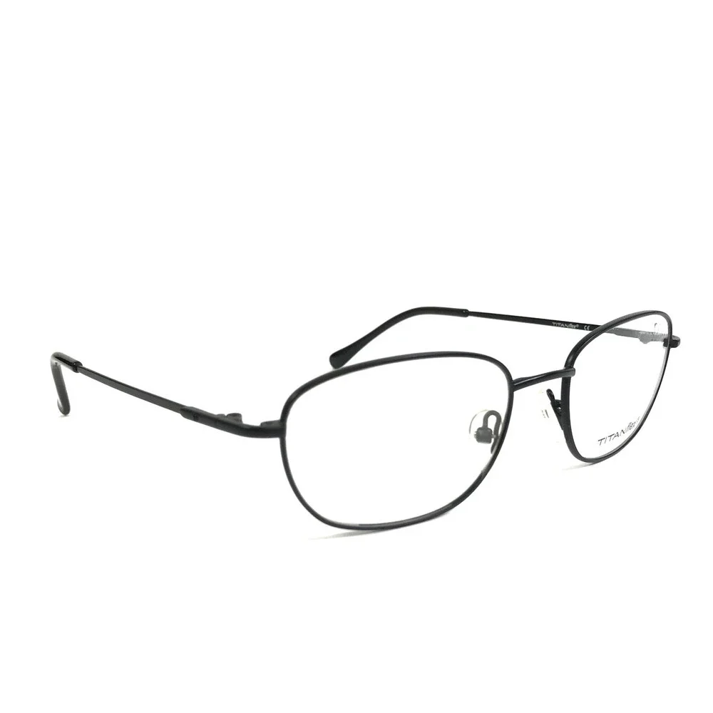 Titanflex Eyeglasses Frames M902 BLK Black Oval Wire Rim Titanium 51-19-140